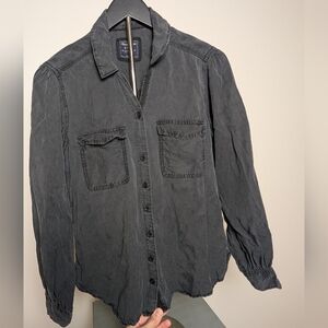 Abercrombie & Fitch Gray Long Sleeve Button Down Shirt Soft Cotton Women's S
